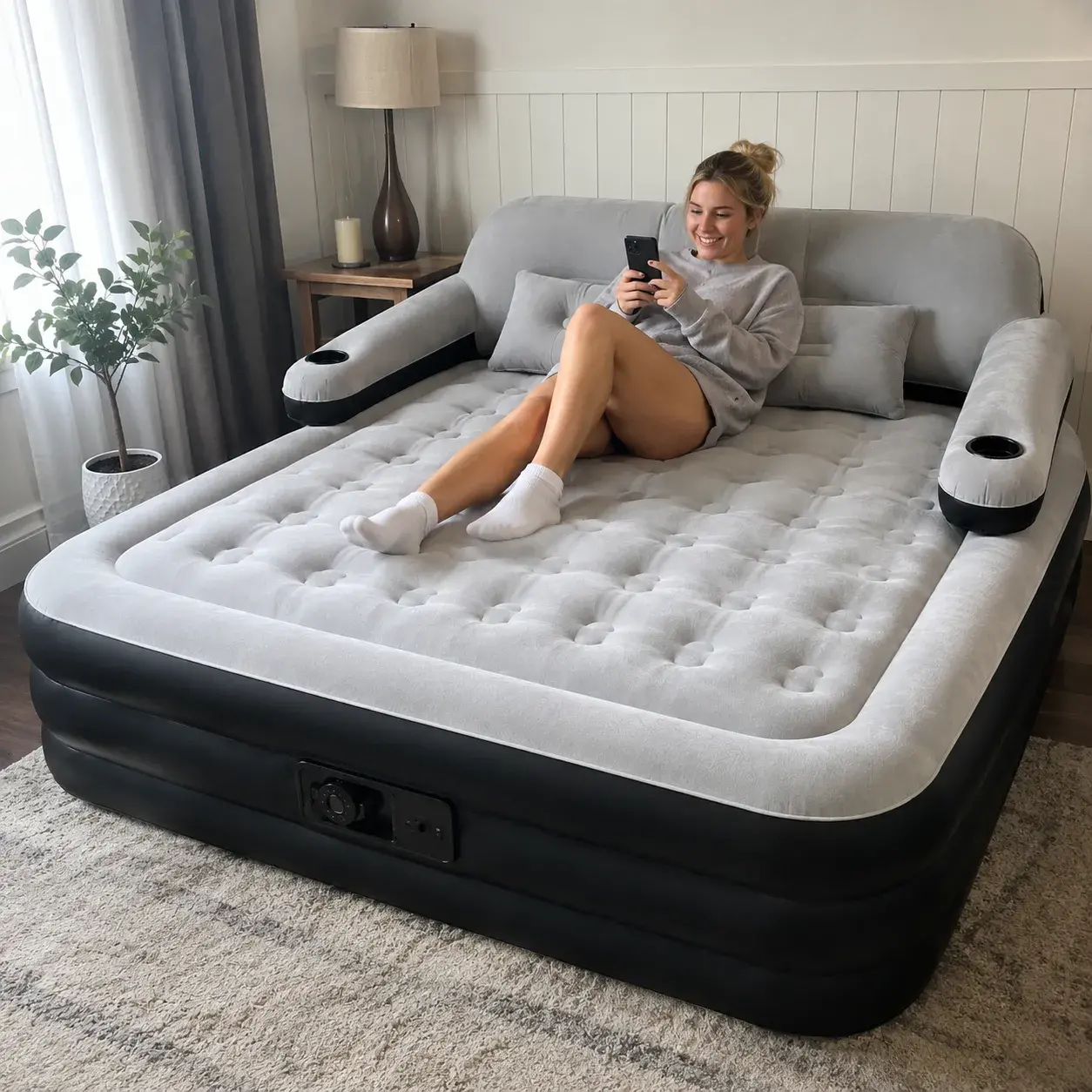 Colchón LuxBed montado en una habitación